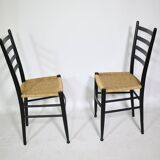 Mid-Century Italian Dining Chairs with Woven Seats, Set of 6, 1960s–70s