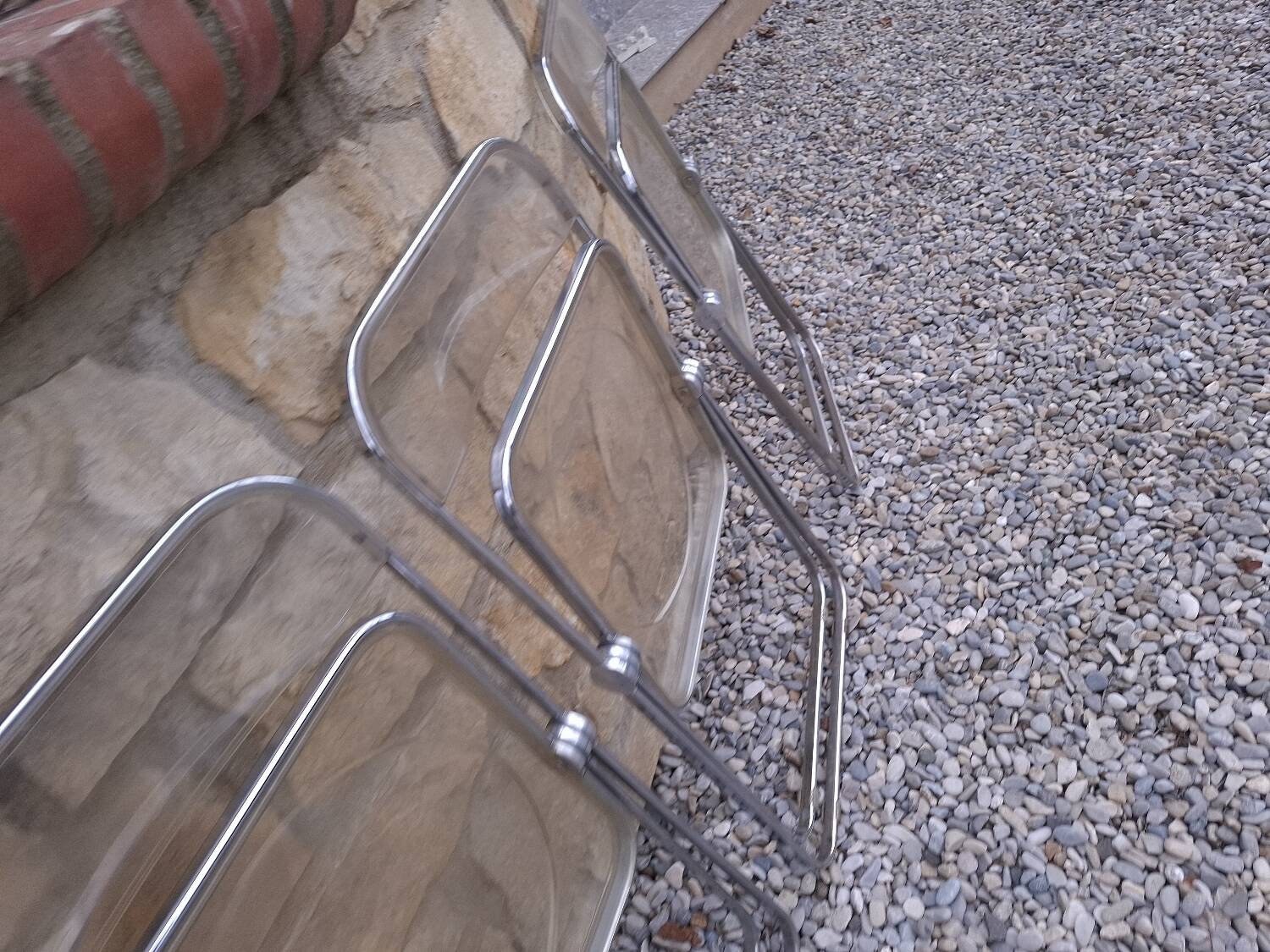 5 vintage 70'S chairs + Giancarlo Piretti Castelli support