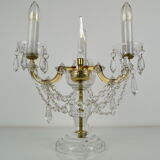 Lampe de table en verre cristal du milieu du siècle par kamenicky Senov, années 1960.