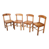 4 chaises en pin, Danemark, 1975