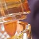 Amber and transparent crystal box Val Saint-Lambert Art Deco