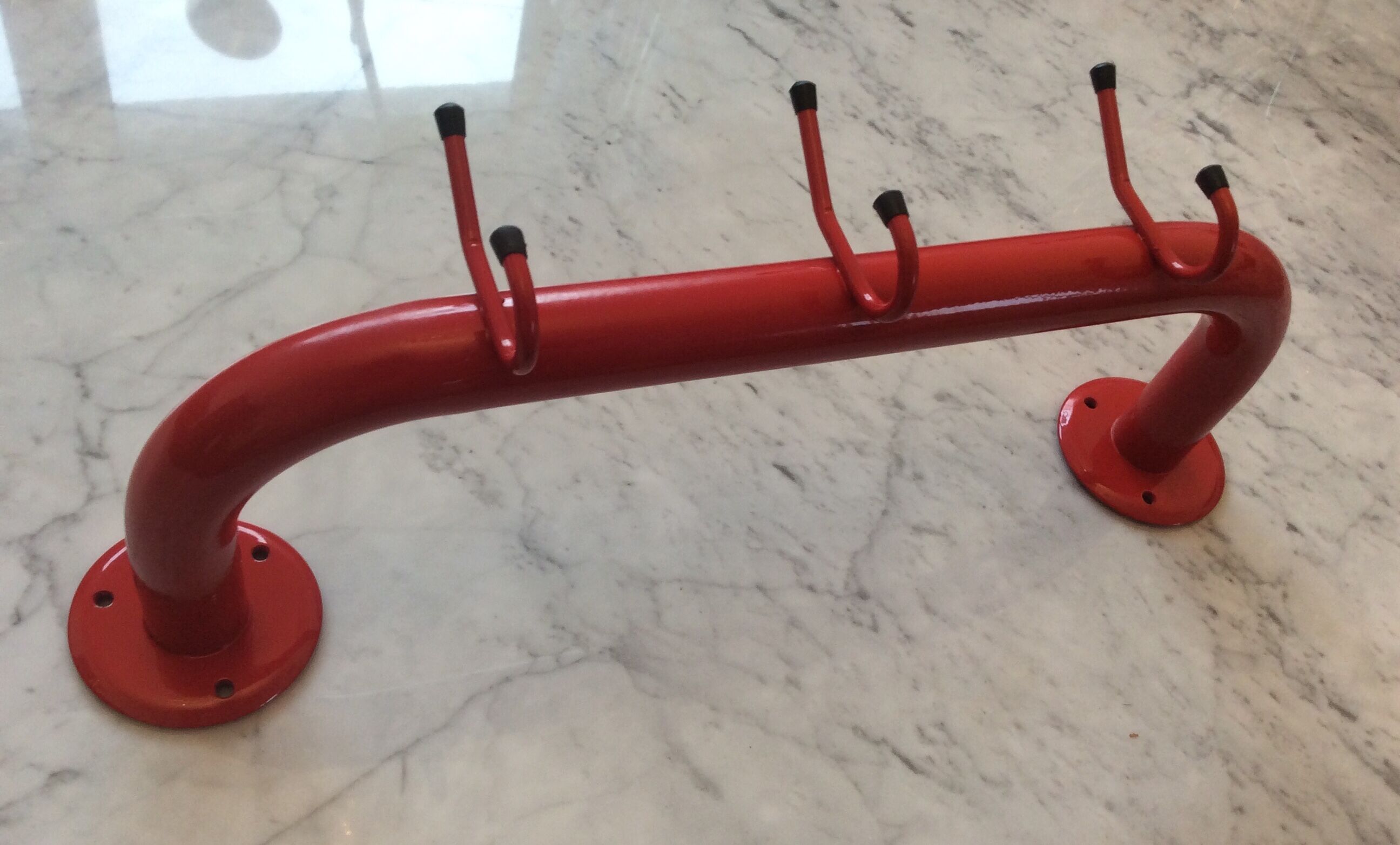 Vintage coat rack 70-80 red metal