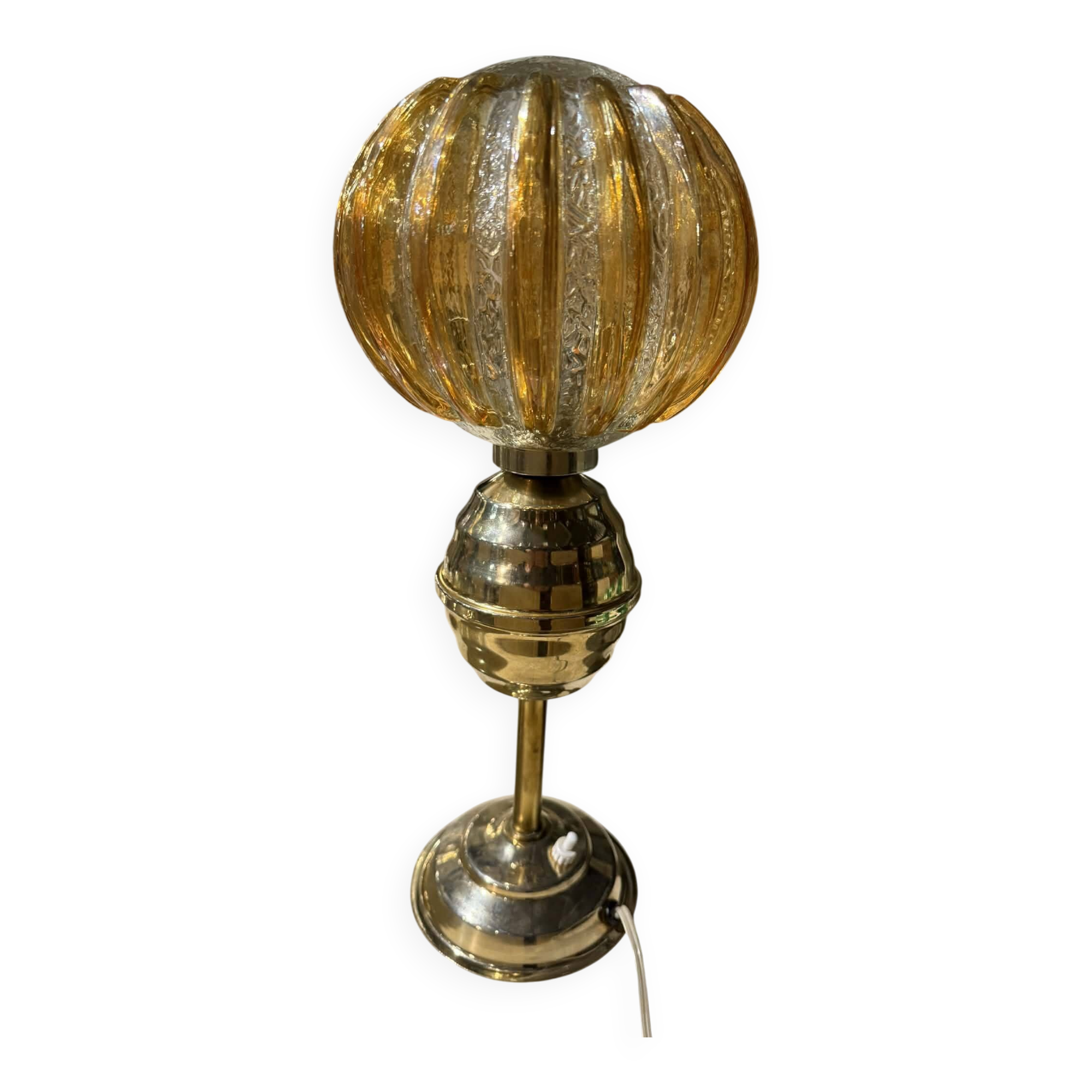 Art Deco lamp in brass and glass