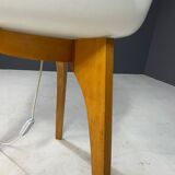 Grand lampadaire ULUV, bois et verre dépoli, Tchécoslovaquie, années 1960