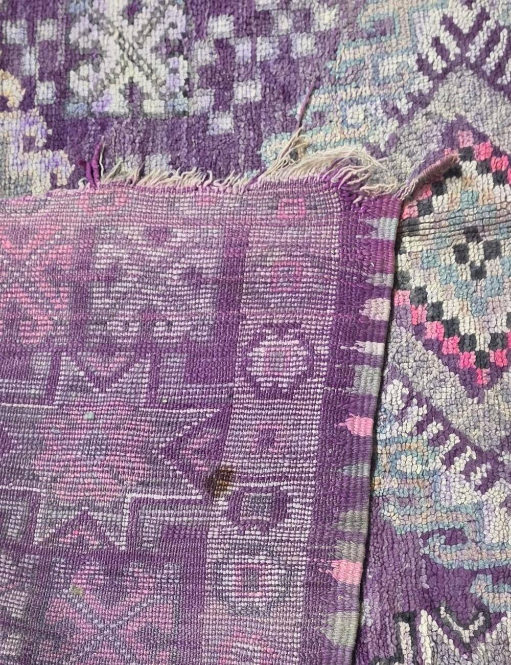 Vintage Lavender Carpet from Morocco - 257 x 180 cm