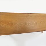 Brutalist tree trunk coffee table in solid oak, ca. 1950