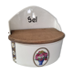 Old porcelain salt box at the beginning of the twentieth century