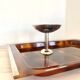 Service tray in plexiglass / lucite with tortoiseshell effect
