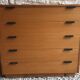 Vintage chest of drawers 1980's blond beech 5 drawers