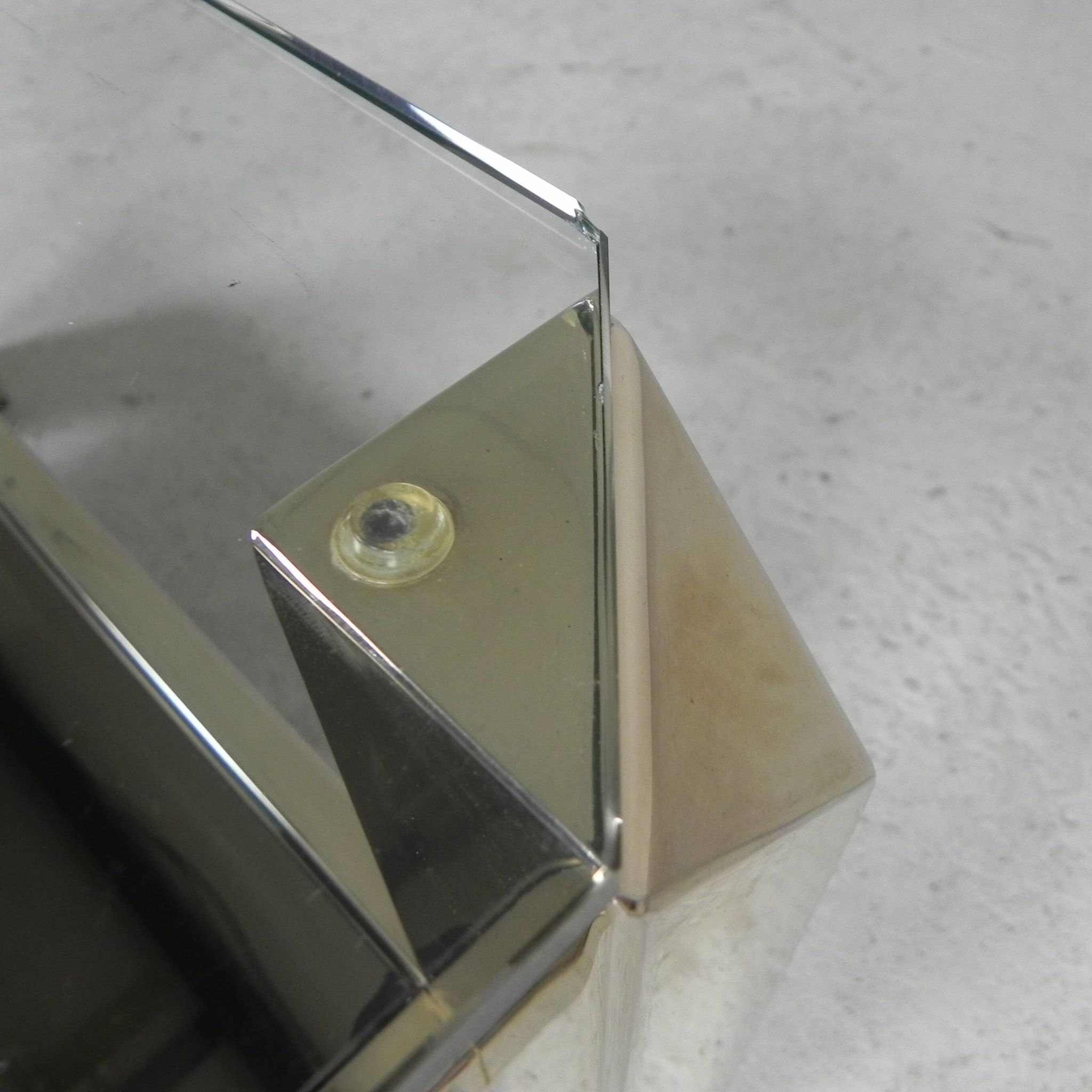 Belgo Chrom coffee table with 2 glass plates, 1970s