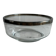 Glass and silver-plated metal salad bowl, silver rim.