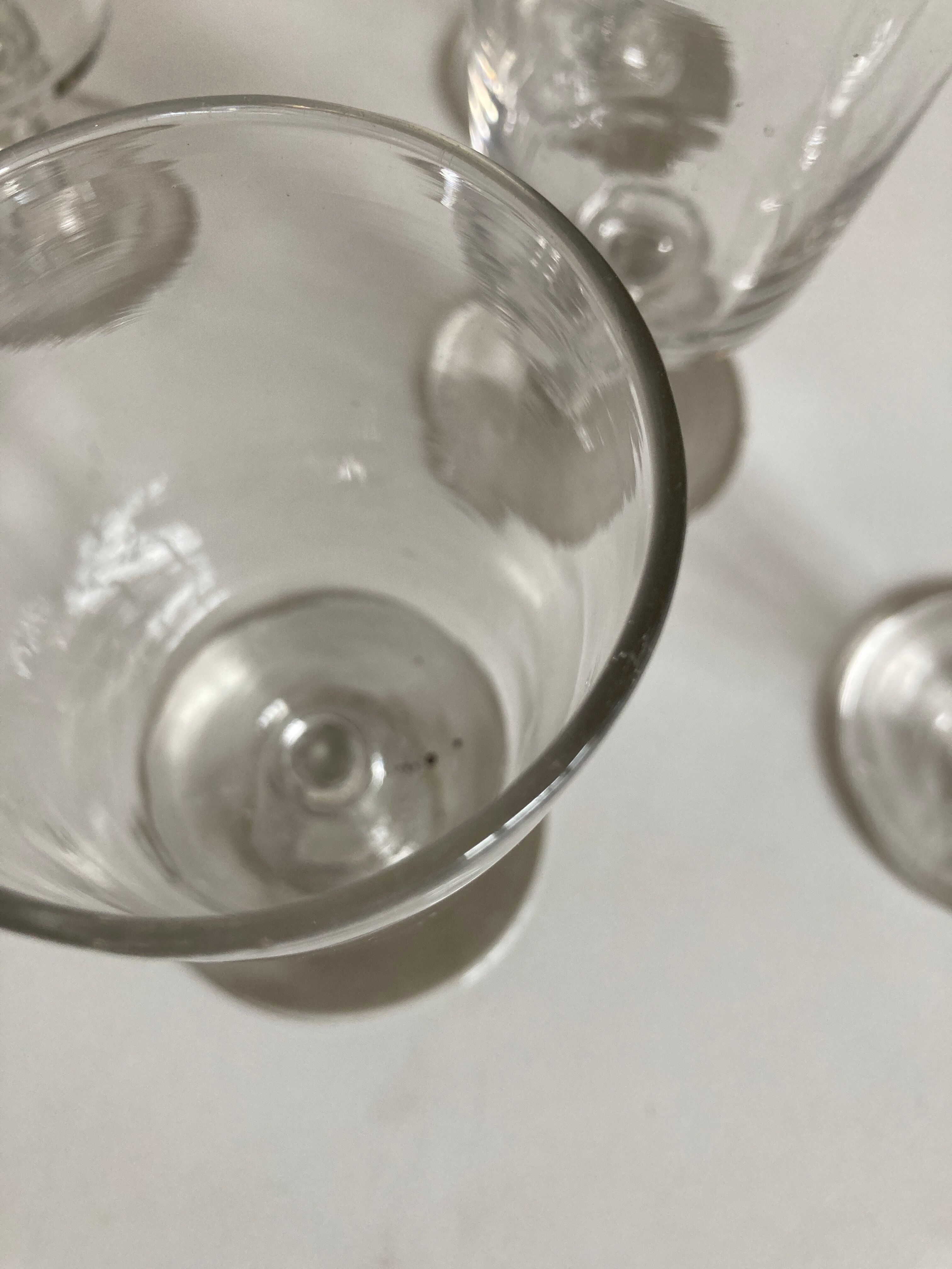 Set de 6 verres de campagne 19e rouleau à pied