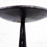 Brutalist cast iron candle holder