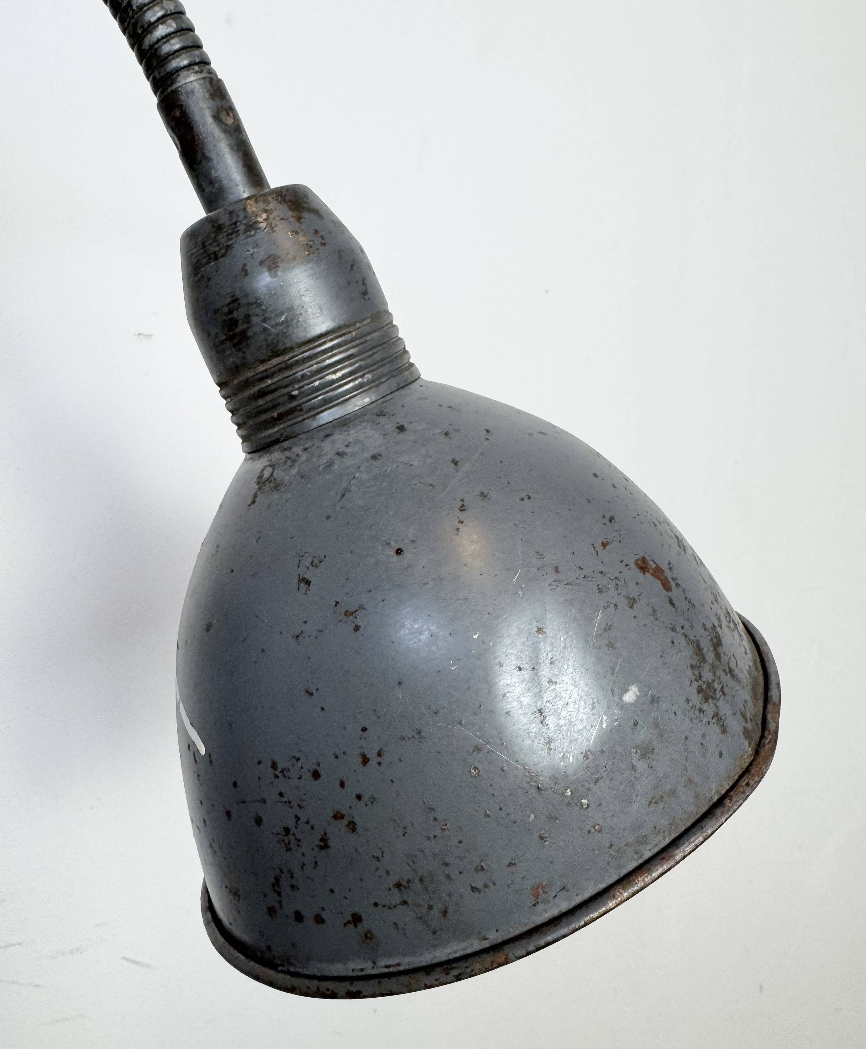 Grey Industrial Scissor Wall Lamp from Elektroinstala, 1960s