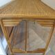 desk - wood-bamboo and woven wicker rattan - 2 drawers - large top - 80