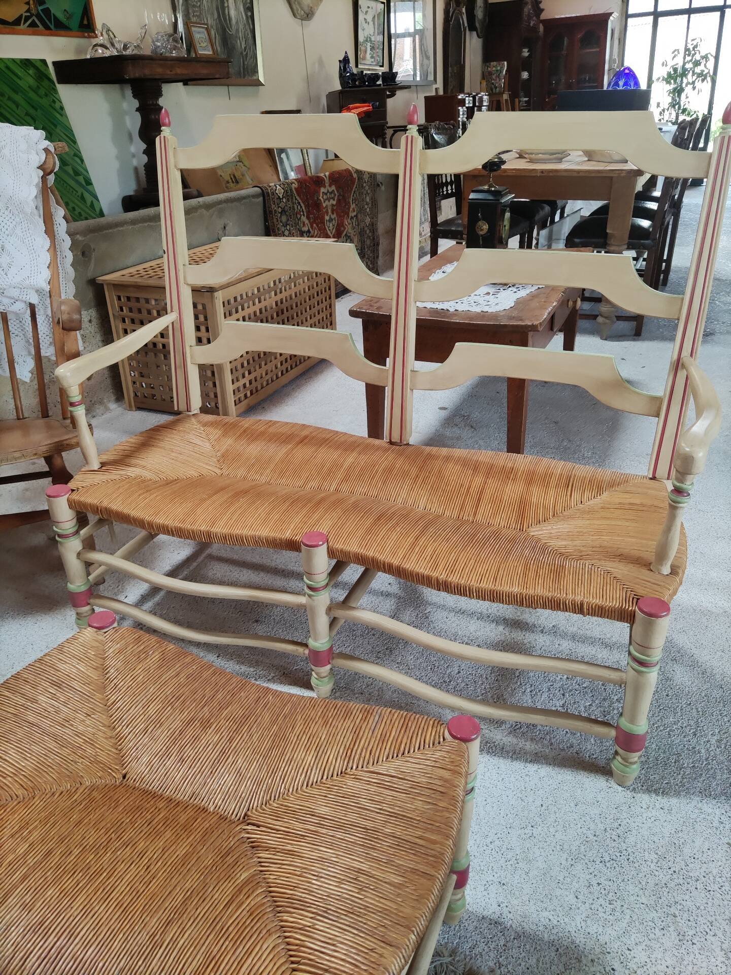 Radassier bench and its footrest - Provençal