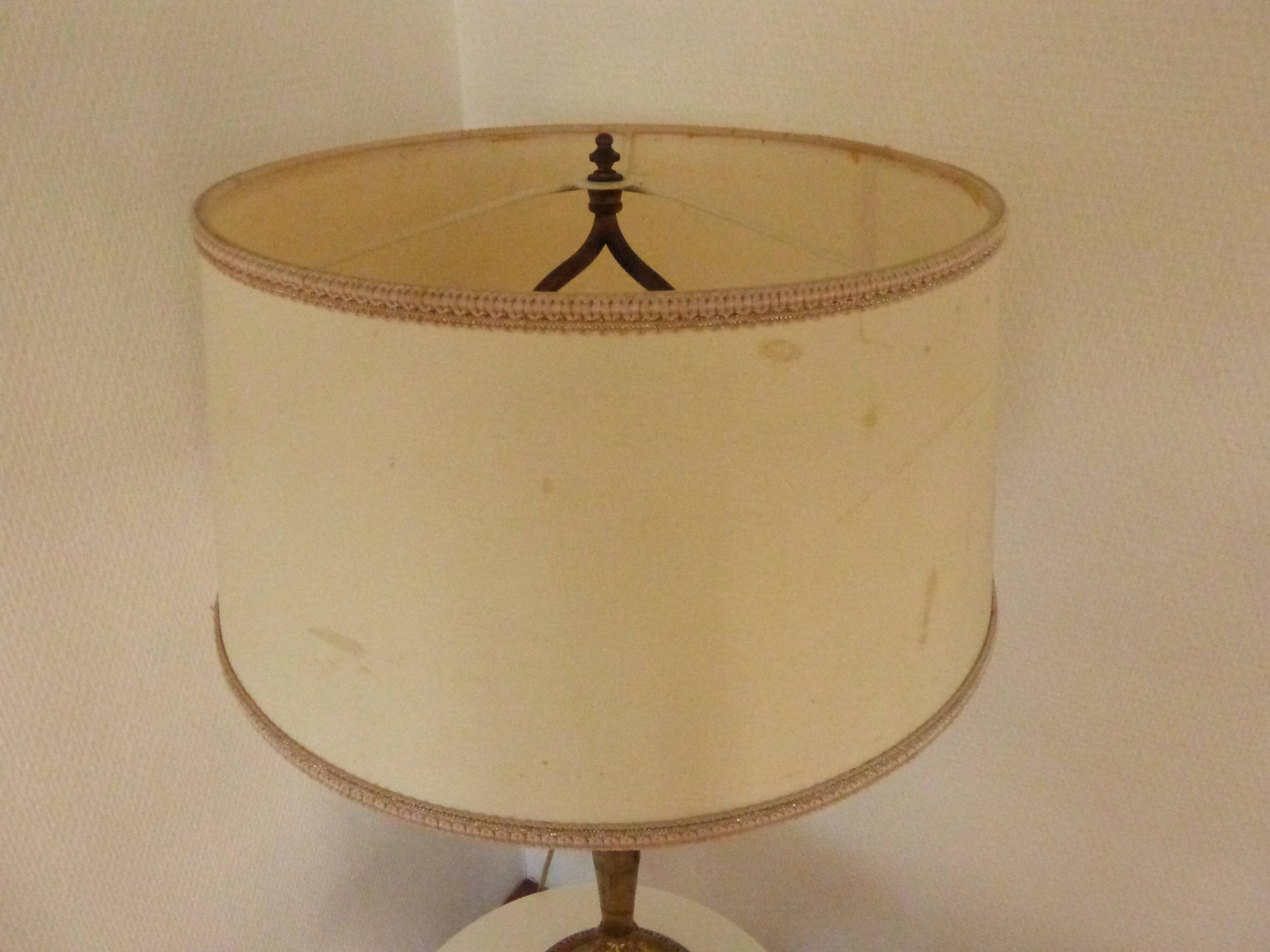 Chiseled bronze brass candlestick bouillotte lamp