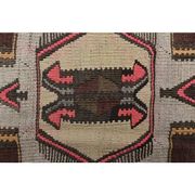 Vintage Turkish Oushak handmade wool cotton brown runner rug 168x395
