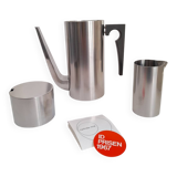 New 1968 Arne Jacobsen coffee pot, cream jug, and sugar bowl for Stelton.