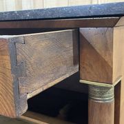Empire period secretary in walnut, oak and black marble top