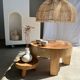 Rattan pendant lamp in the shape of a flower