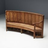 Rustic High-Back Tavern Settle, England, 18th Century