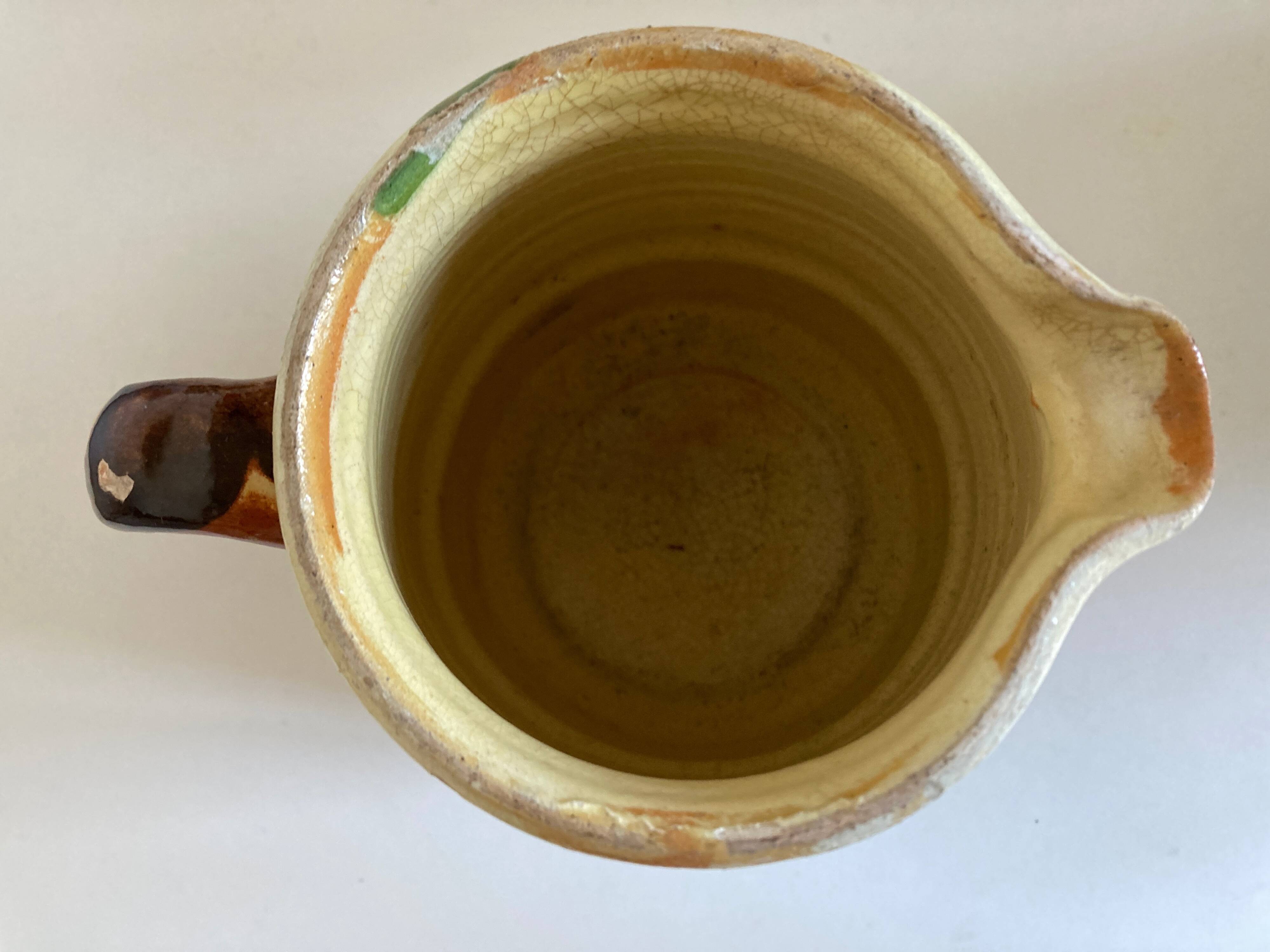 Mixed earth terracotta pitcher Provence 1950