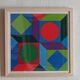 Tableau Vintage Art Optique - Kinetic Geometry - Wooden Frame 30x30cm