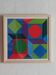 Tableau Vintage Art Optique - Géométrie Cinétique - Cadre bois 30x30cm