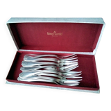 Box of 12 silver-plated metal snail forks Ravinet d'Enfert