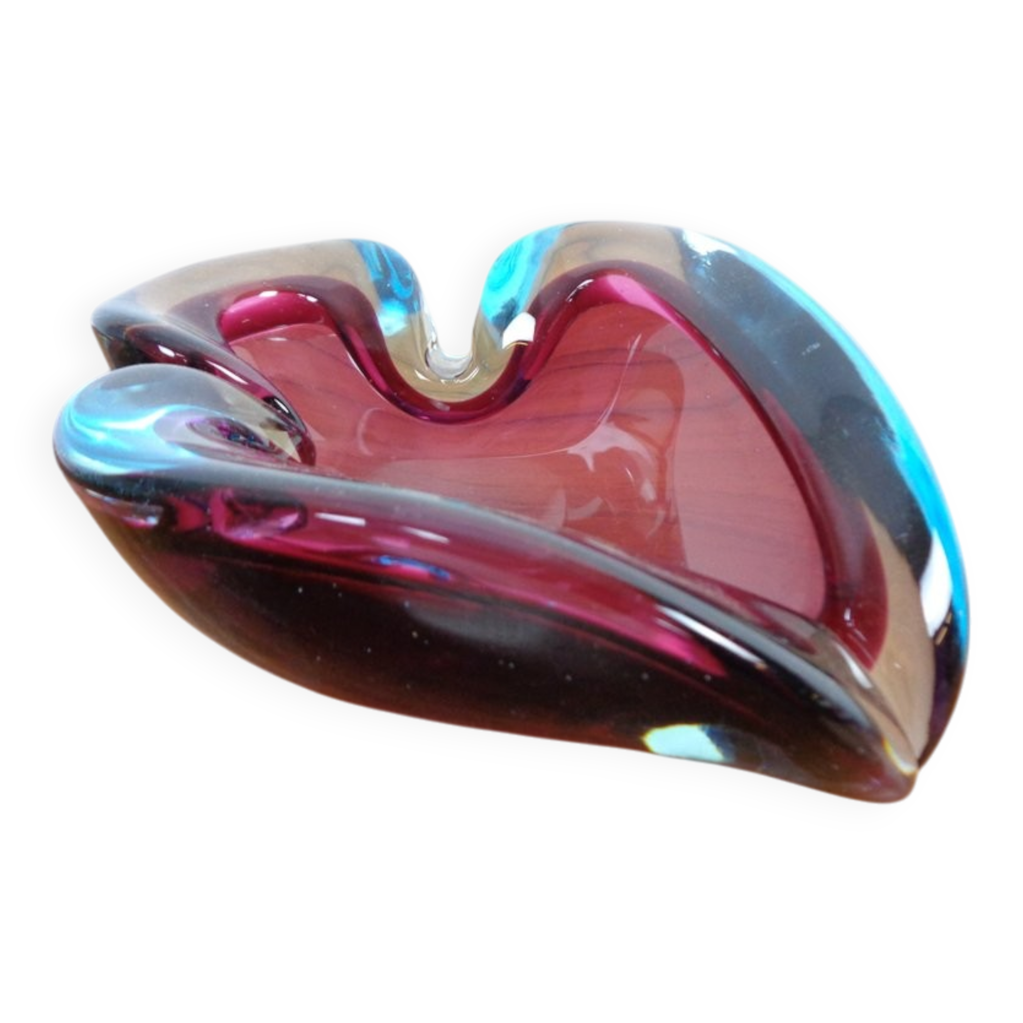 Large Sommerso Murano Glass Ashtray by Flavio Poli, Italy, 1960s