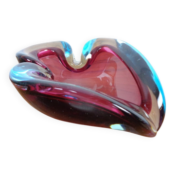 Large Sommerso Murano Glass Ashtray by Flavio Poli, Italy, 1960s