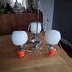 Space age chrome and ceramic chandelier
