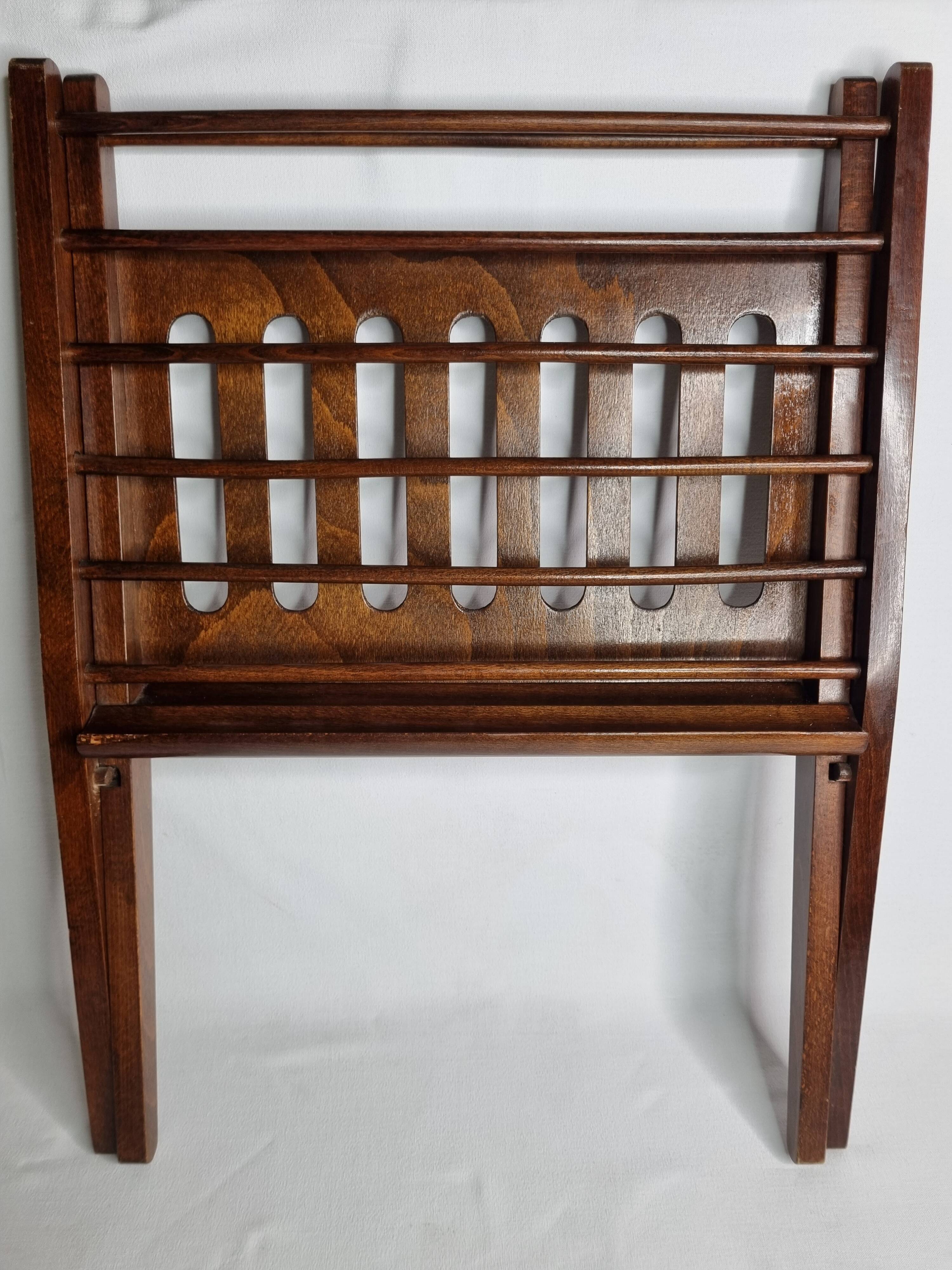 Folding teak magazine rack by Cees Braakman