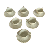 Series of 6 white ceramic cups