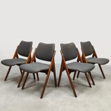 Vintage Scandinavian design dining chairs Olav Houg 1960