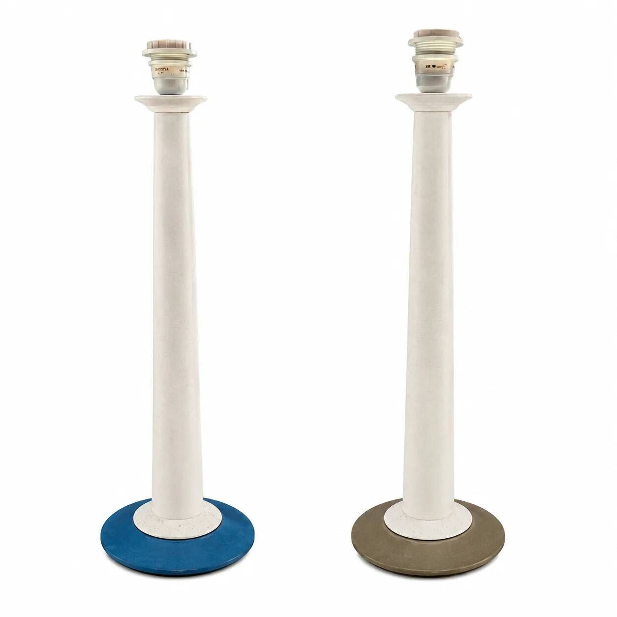 Set of 2 rare Kostka totem table lamps / epoxy / France 1980s