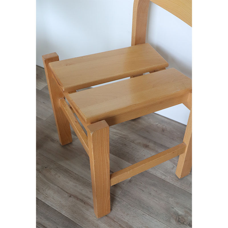 Series of 6 vintage chairs in solid pine 1960