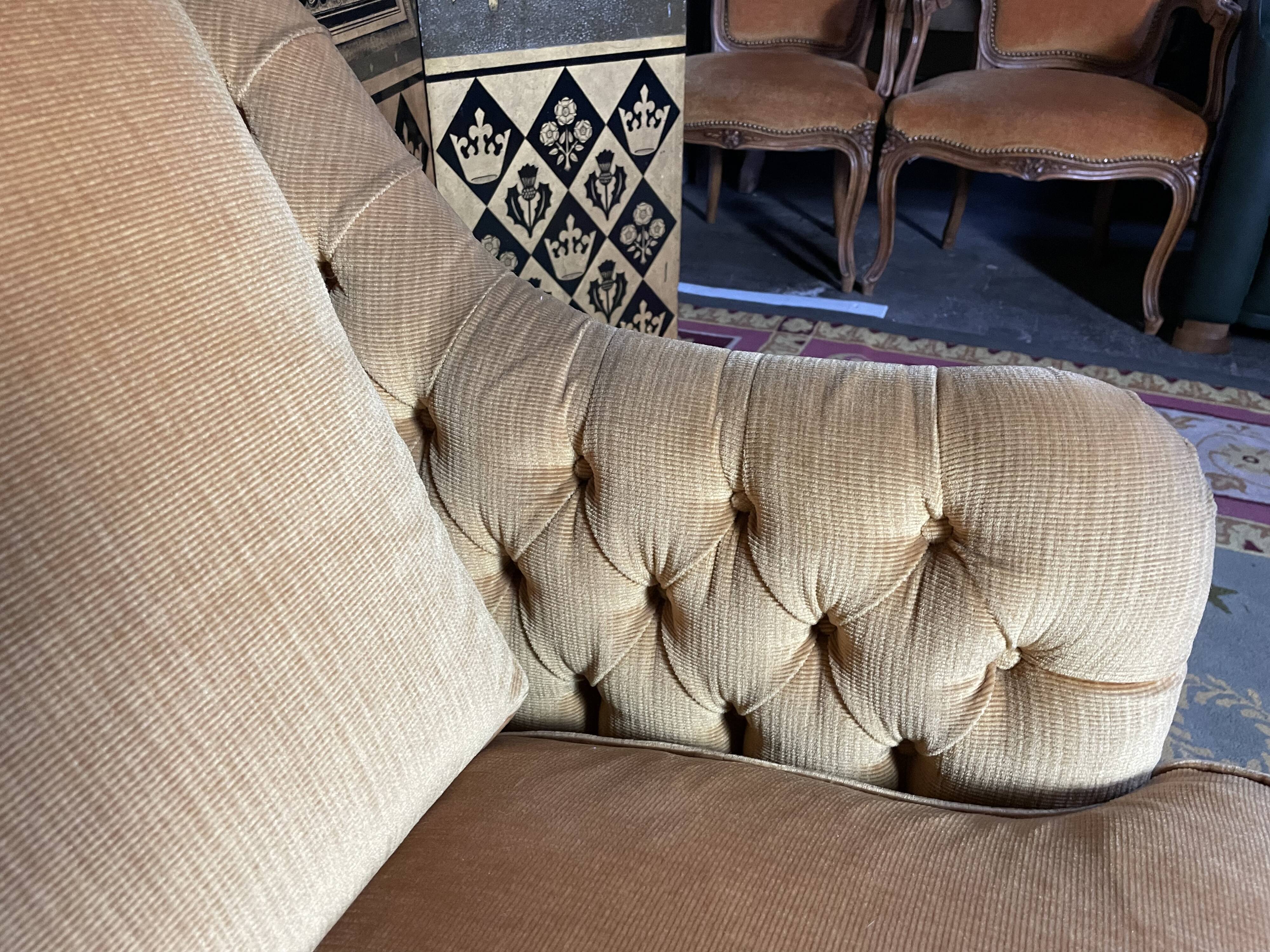 Gold velvet toad sofa