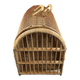 Panier cage osier/rotin de transport voyage pour chat, animaux