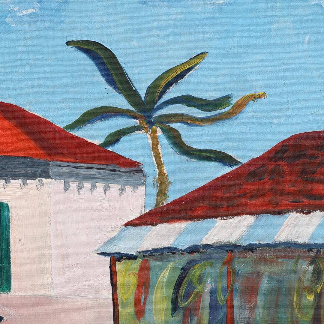 Original Swedish Oil on Canvas – “City View” by Gösta Sigfrid