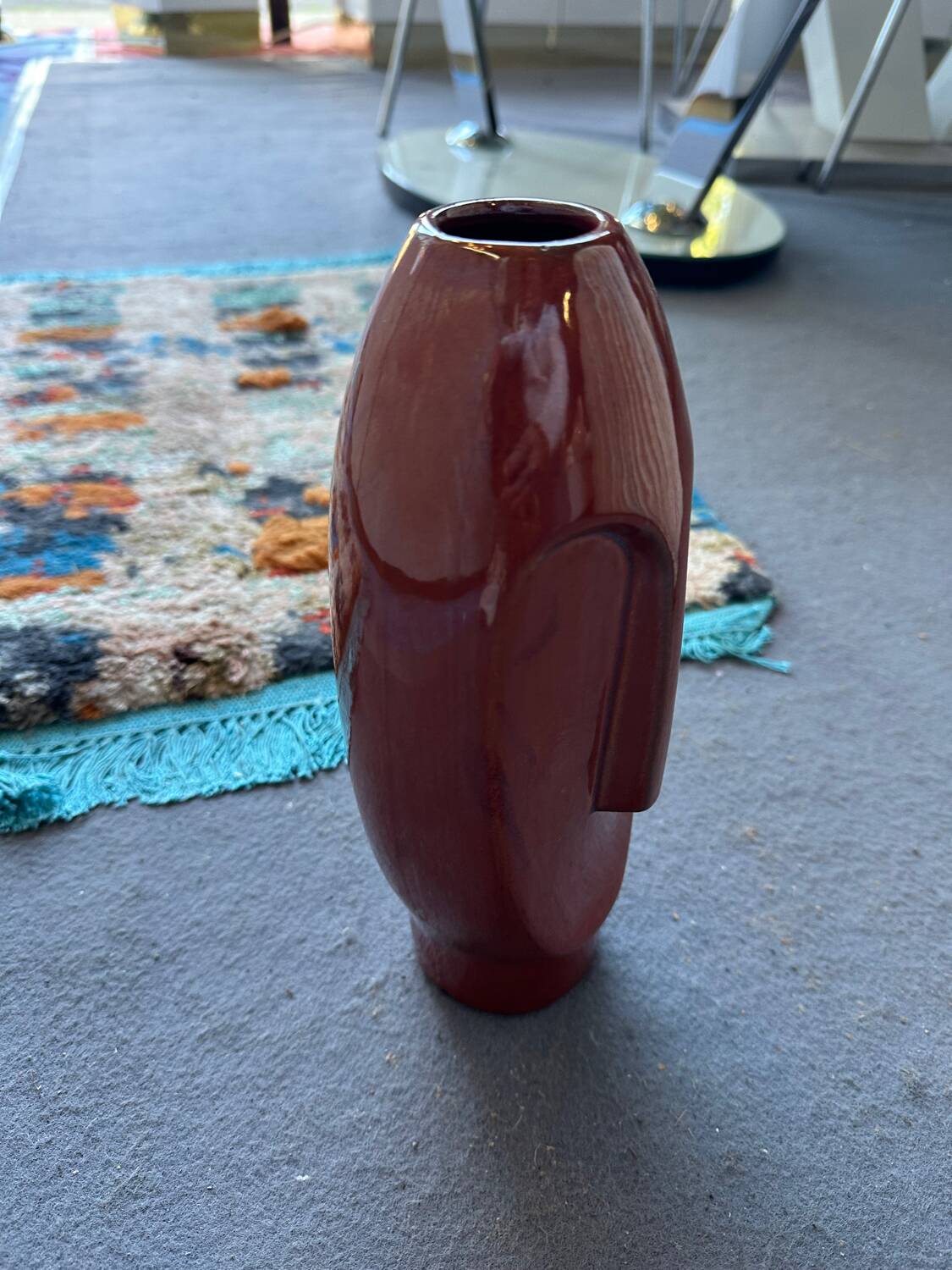 Red designer vase