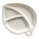 Plat feuille  en faïence blanche