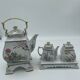 Franklin Mint teapot, sugar bowl and small cream jug, porcelain 1986