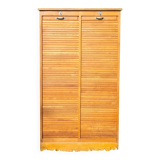 Double curtain file cabinet, 1950s, light oak