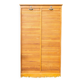 Double curtain file cabinet, 1950s, light oak