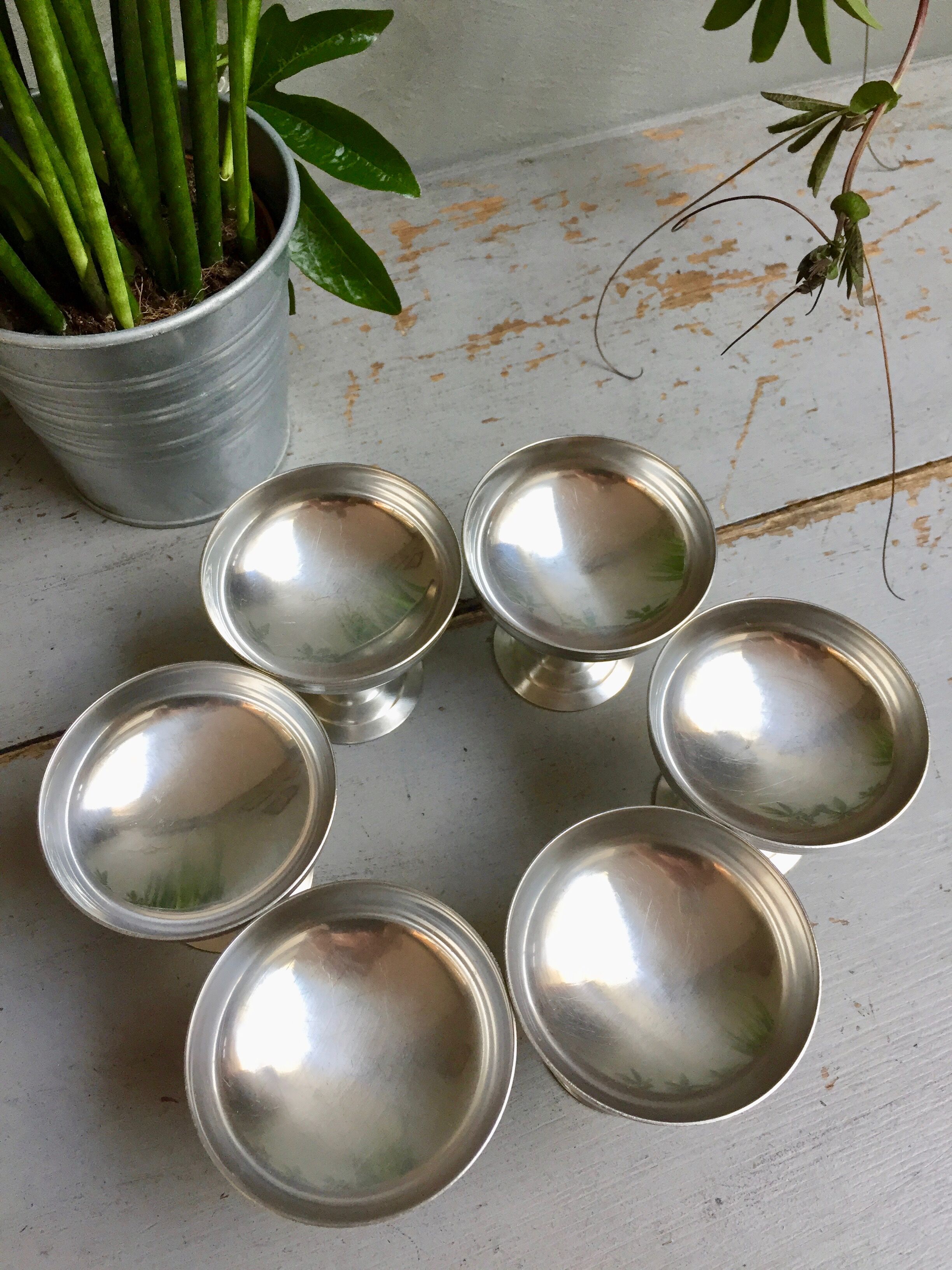 Set 6 stainless steel sorbet cups