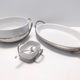Postmodern Lino Sabattini Silver-Plated and Ceramic Cheese Bowl with Spoon