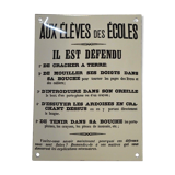 enamelled plaque "to school students"