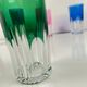 Set of 6 coloured double crystal long drink glasses, 1970s, Eastern Europe.